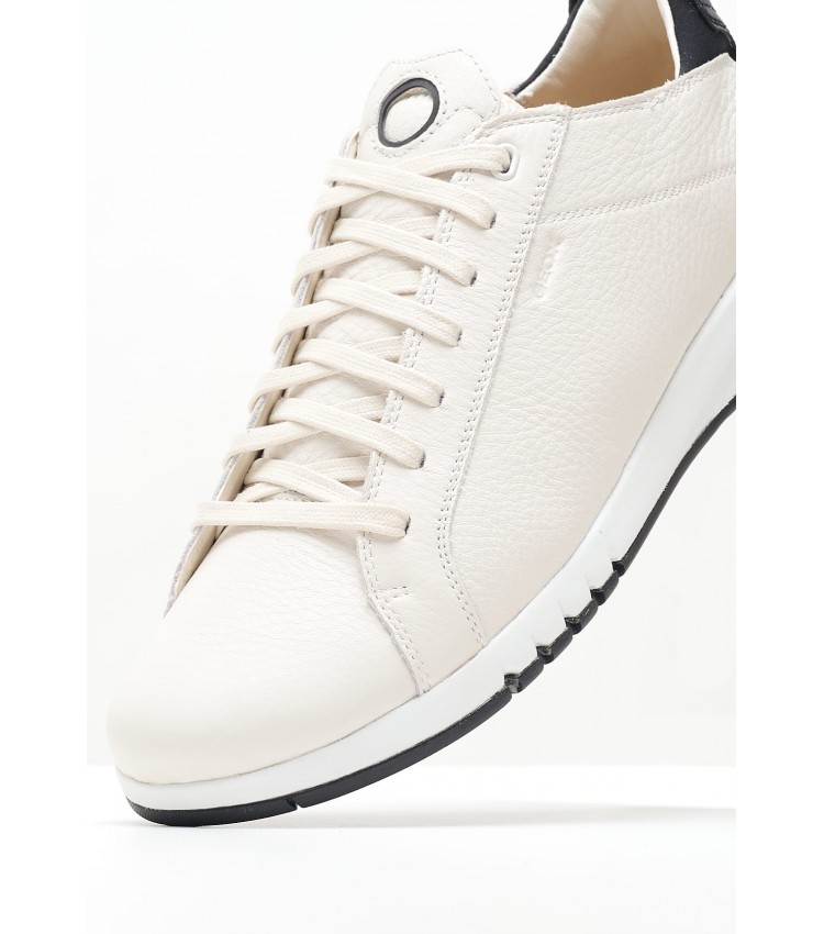 Men Casual Shoes Aerantis.Wb White Leather Geox