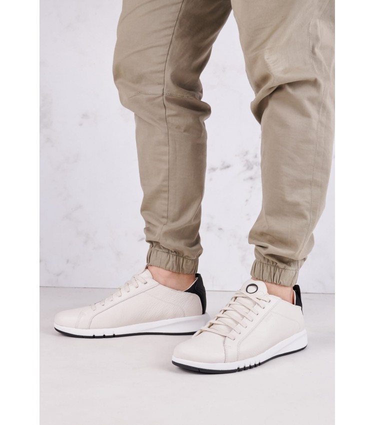 Men Casual Shoes Aerantis.Wb White Leather Geox