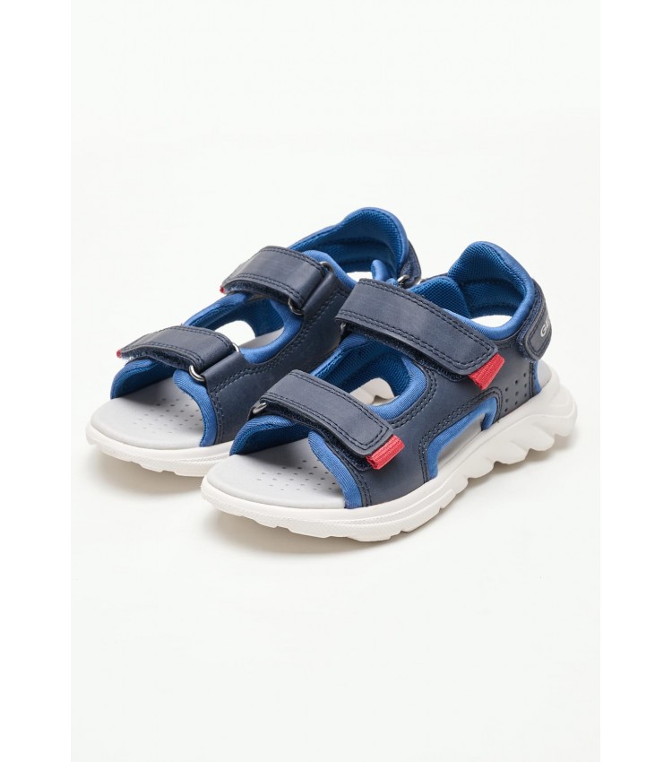 Kids Flip Flops & Sandals Airadyum Blue ECOleather Geox