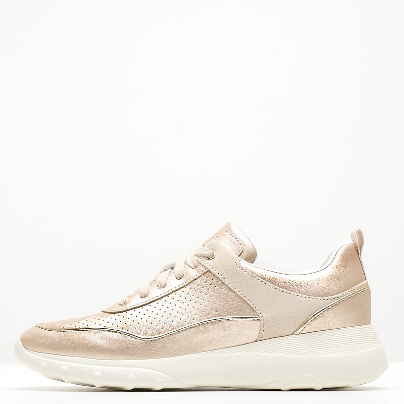 Γυναικεία Παπούτσια Casual Alleniee.Pearl Χρυσό Δέρμα Geox
