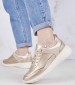 Women Casual Shoes Alleniee.Pearl Gold Leather Geox