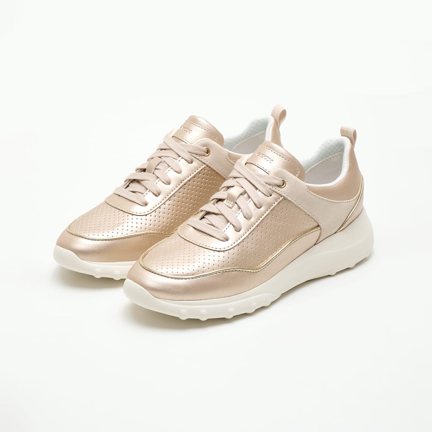 Women Casual Shoes Alleniee.Pearl Gold Leather Geox Women Casual Shoes Alleniee.Pearl Gold Leather Geox