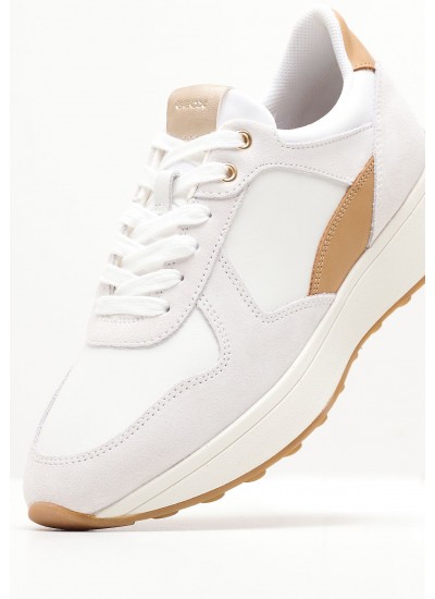 Women Casual Shoes Amabel.A White Buckskin Geox