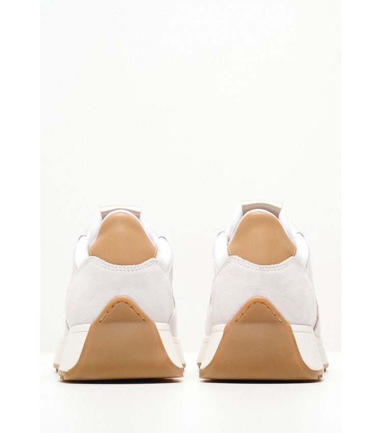 Γυναικεία Παπούτσια Casual Amabel.A Άσπρο Δέρμα Καστόρι Geox