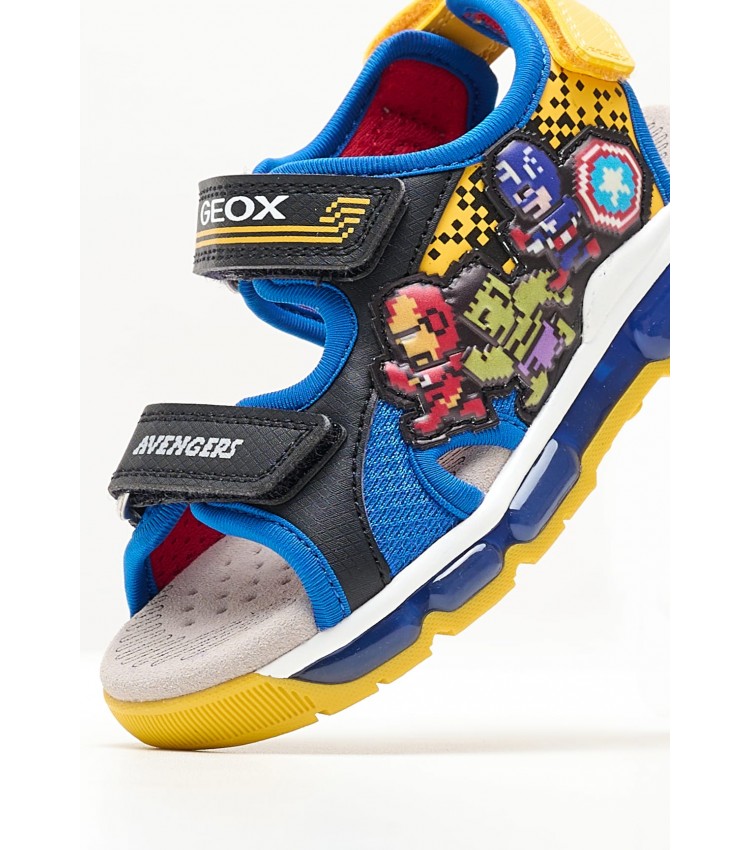 Kids Flip Flops & Sandals Android.Marvel Blue ECOleather Geox