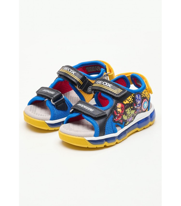 Kids Flip Flops & Sandals Android.Marvel Blue ECOleather Geox