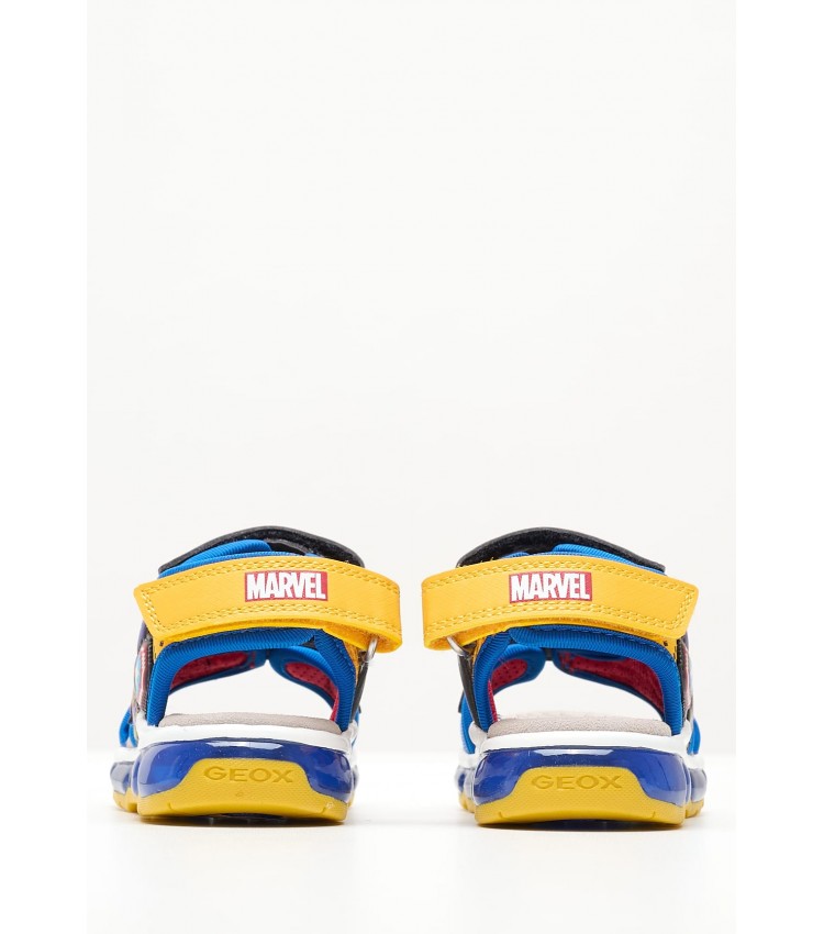 Kids Flip Flops & Sandals Android.Marvel Blue ECOleather Geox