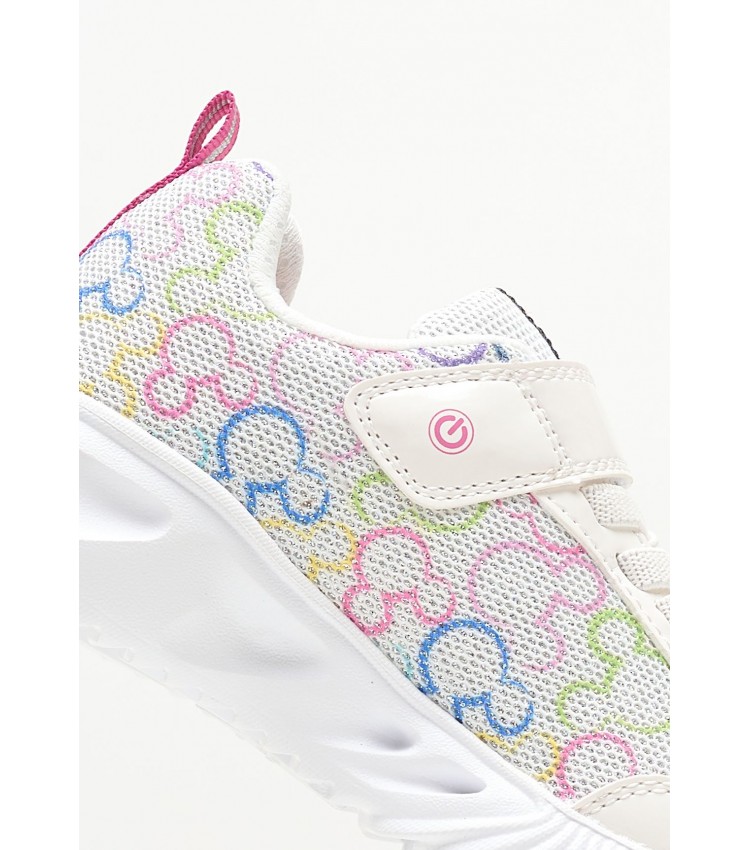 Kids Casual Shoes Assister.G White Fabric Geox