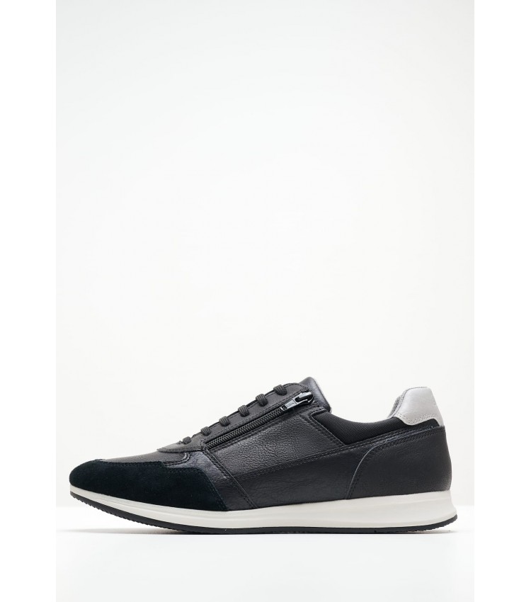 Men Casual Shoes Avery.Urban Black Leather Geox