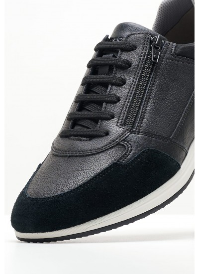 Men Casual Shoes Avery.Urban Black Leather Geox