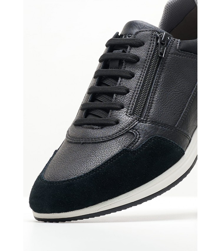 Men Casual Shoes Avery.Urban Black Leather Geox