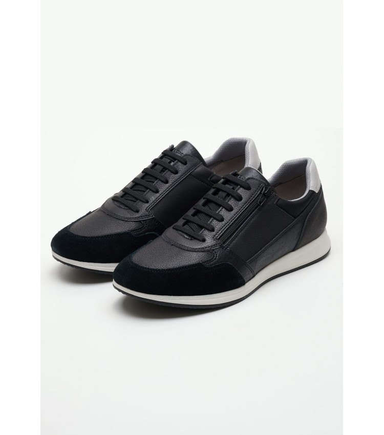 Men Casual Shoes Avery.Urban Black Leather Geox