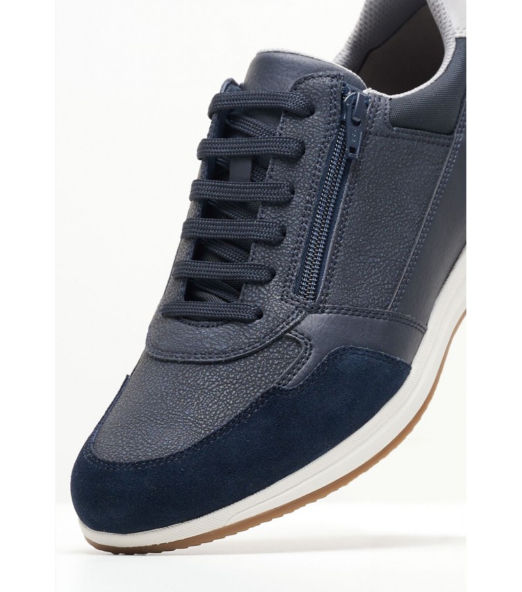 Men Casual Shoes Avery.Urban Blue Leather Geox