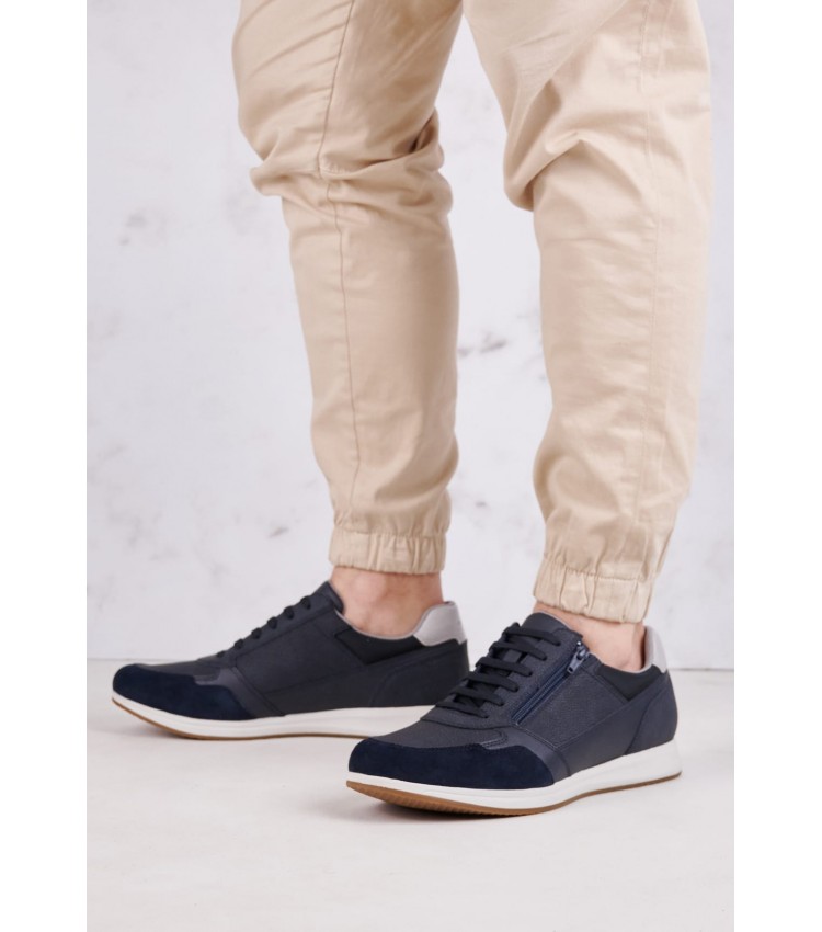 Men Casual Shoes Avery.Urban Blue Leather Geox