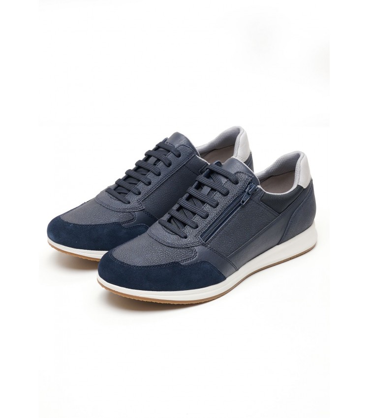 Men Casual Shoes Avery.Urban Blue Leather Geox