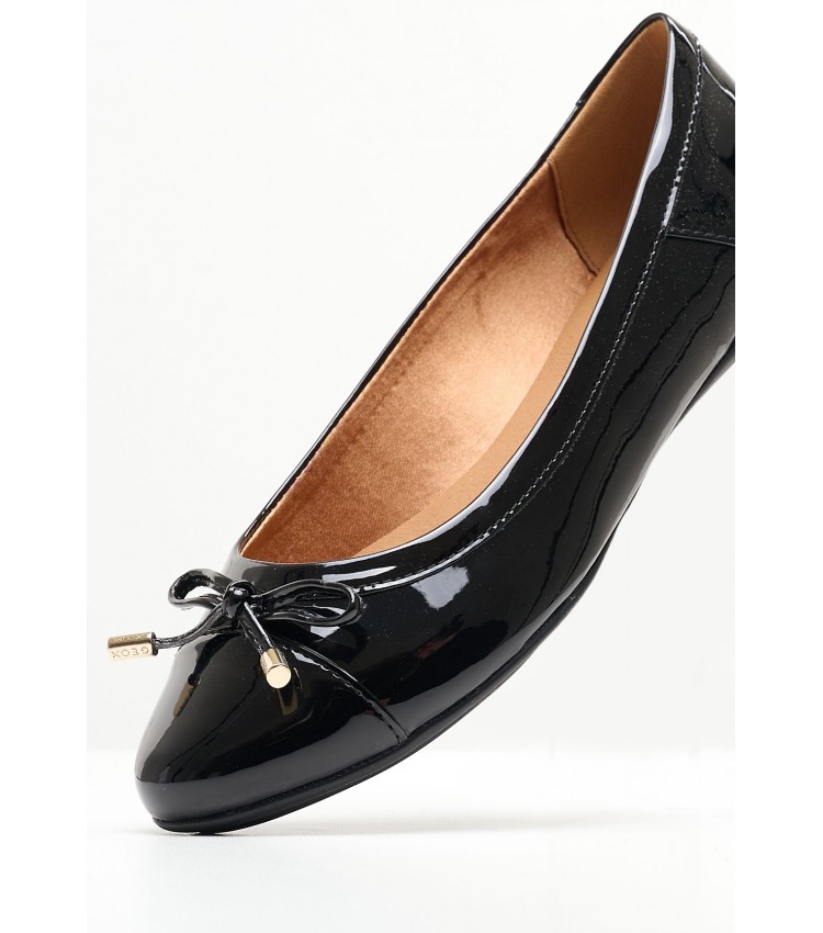 Women Balerinas Charlene.Urban Black ECOleather Geox