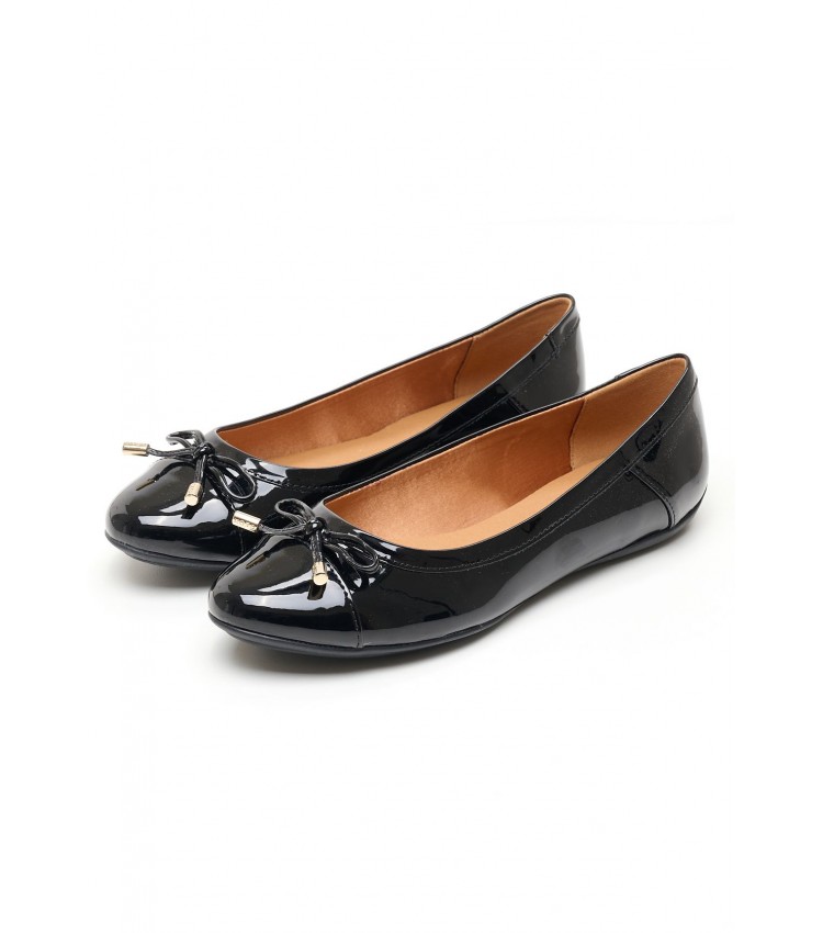 Women Balerinas Charlene.Urban Black ECOleather Geox