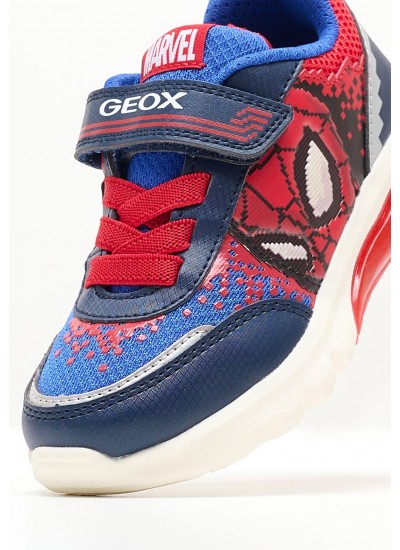 Kids Casual Shoes Ciberdron Blue Fabric Geox