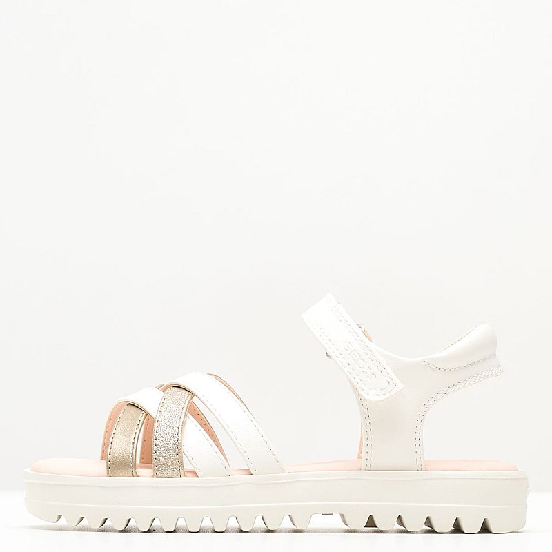 Kids Flip Flops & Sandals Coralie.Gir White ECOleather Geox