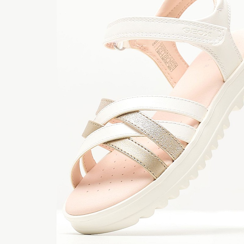 Kids Flip Flops & Sandals Coralie.Gir White ECOleather Geox