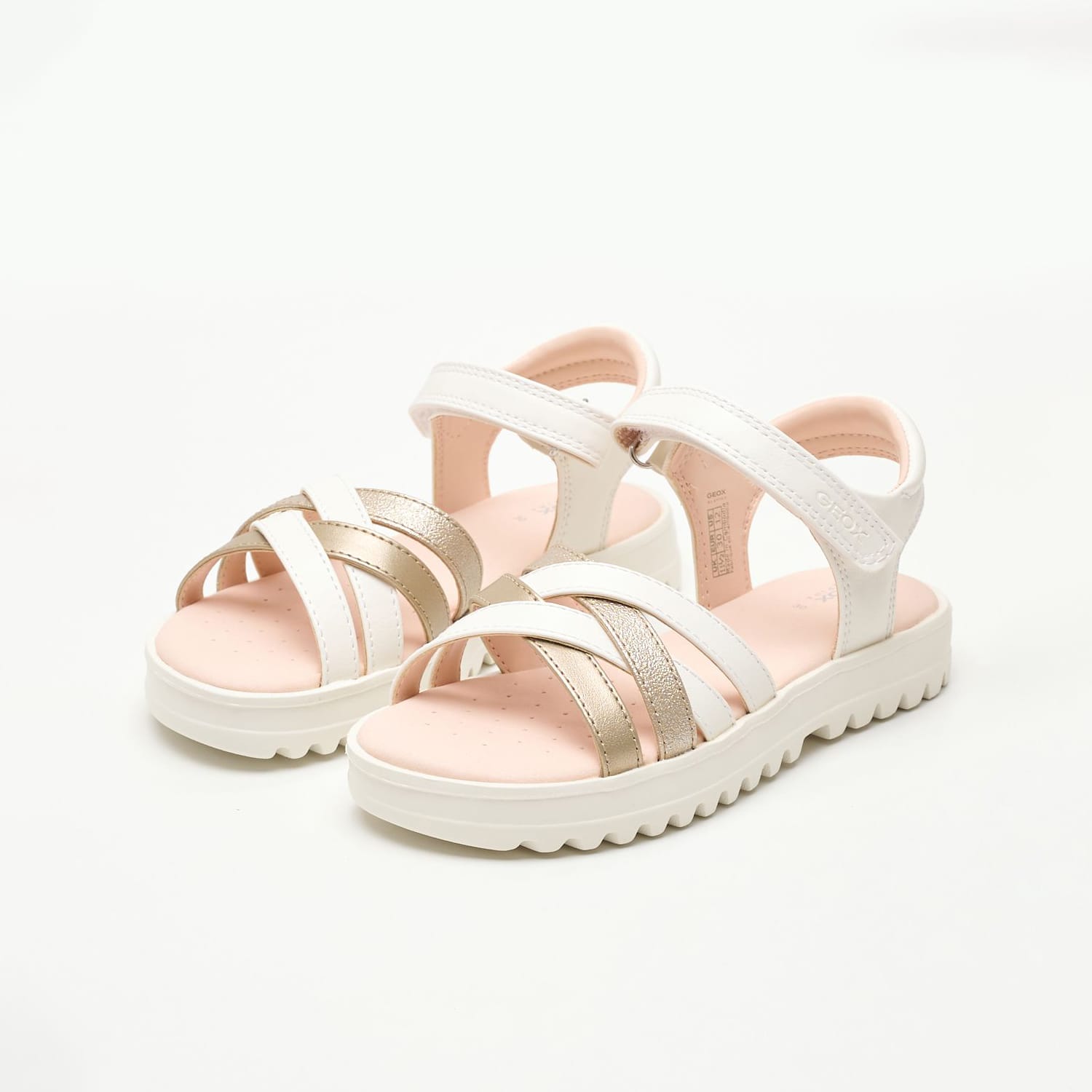 Kids Flip Flops & Sandals Coralie.Gir White ECOleather Geox Kids Flip Flops & Sandals Coralie.Gir White ECOleather Geox
