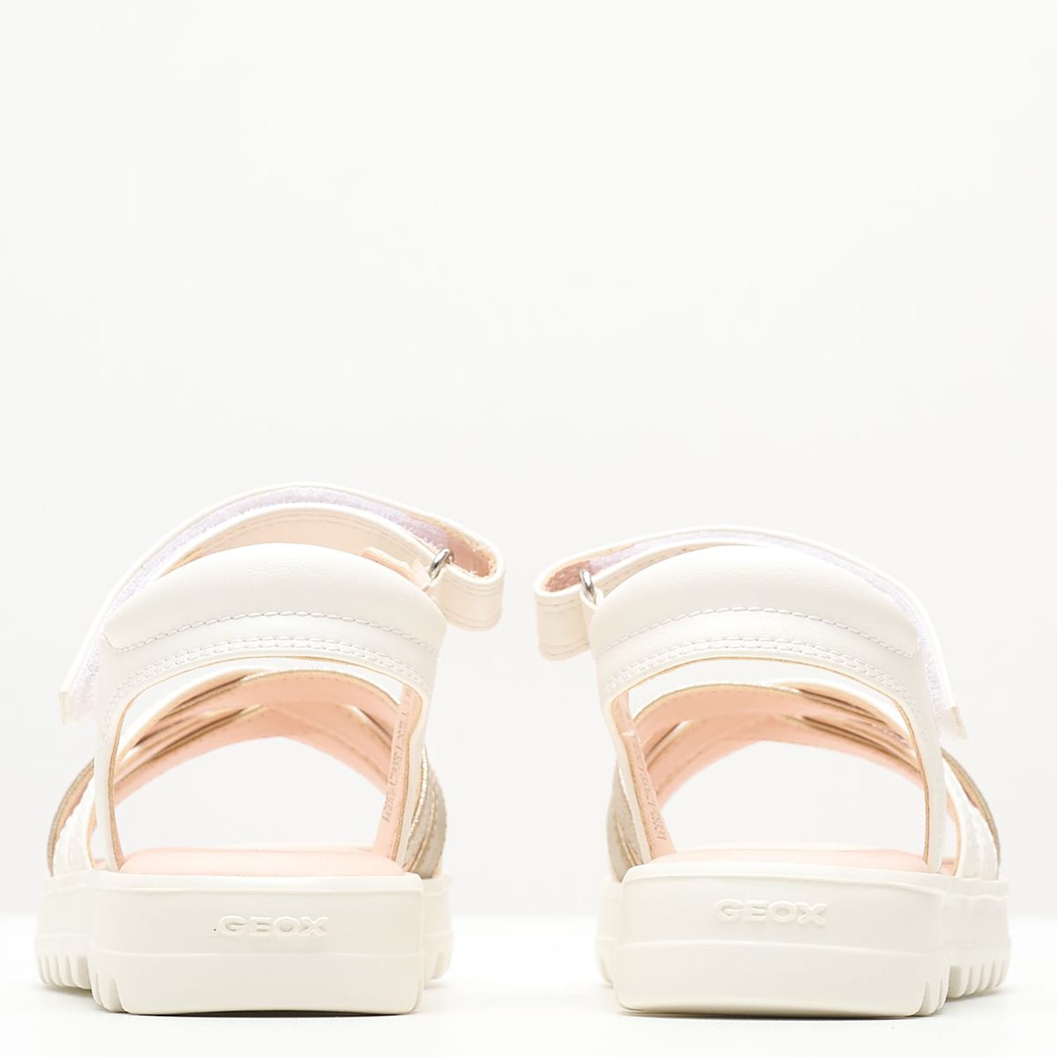 Kids Flip Flops & Sandals Coralie.Gir White ECOleather Geox Kids Flip Flops & Sandals Coralie.Gir White ECOleather Geox
