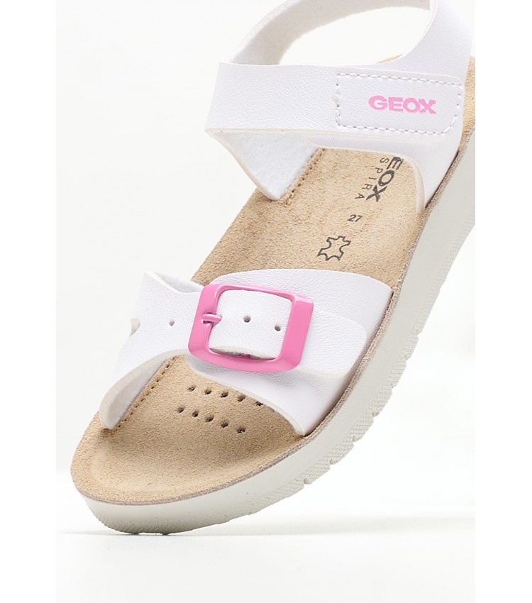 Kids Flip Flops & Sandals Costarei.Glam White ECOleather Geox