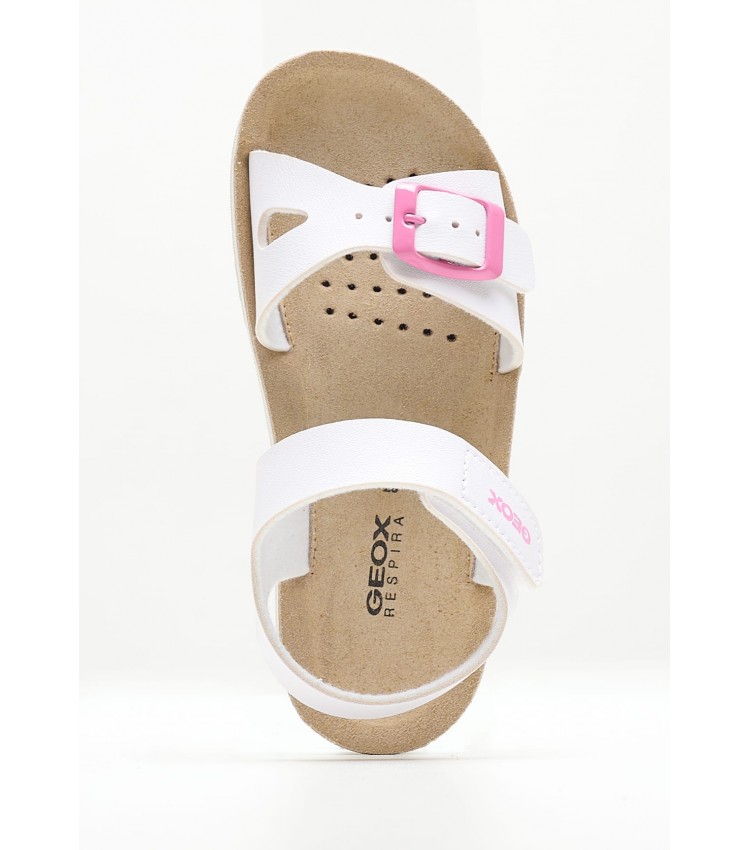 Kids Flip Flops & Sandals Costarei.Glam White ECOleather Geox