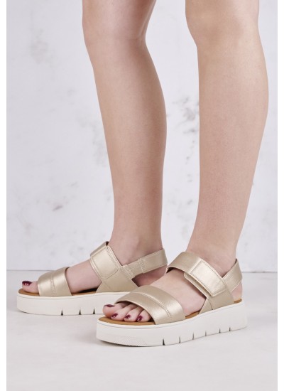 Γυναικεία Flats D.Dandra Χρυσό ECOleather Geox