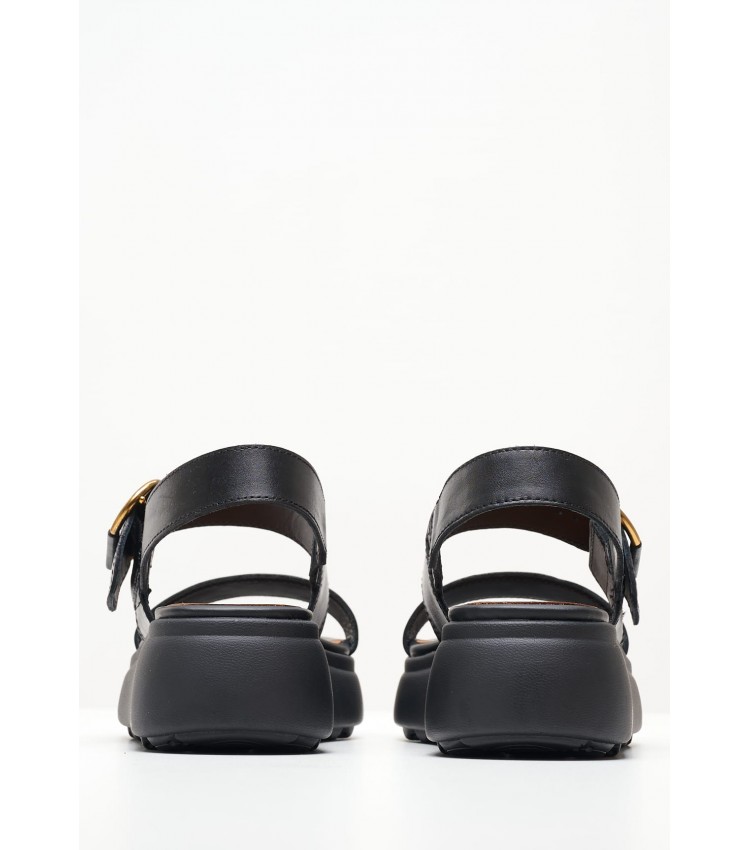 Women Sandals D.Spherica Black Leather Geox