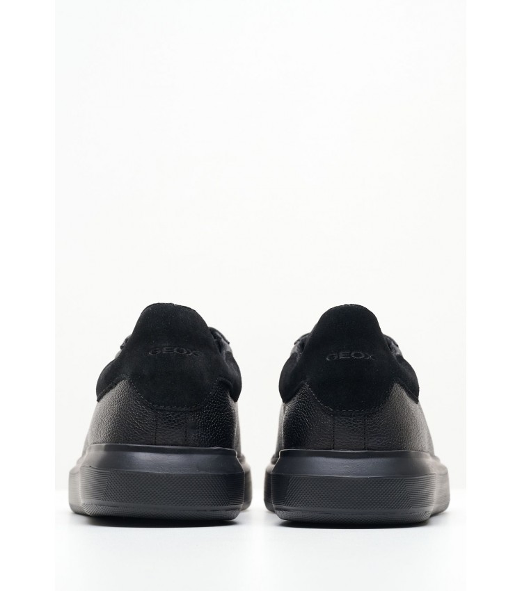 Ανδρικά Παπούτσια Casual Deiven.Urban Μαύρο Δέρμα Geox
