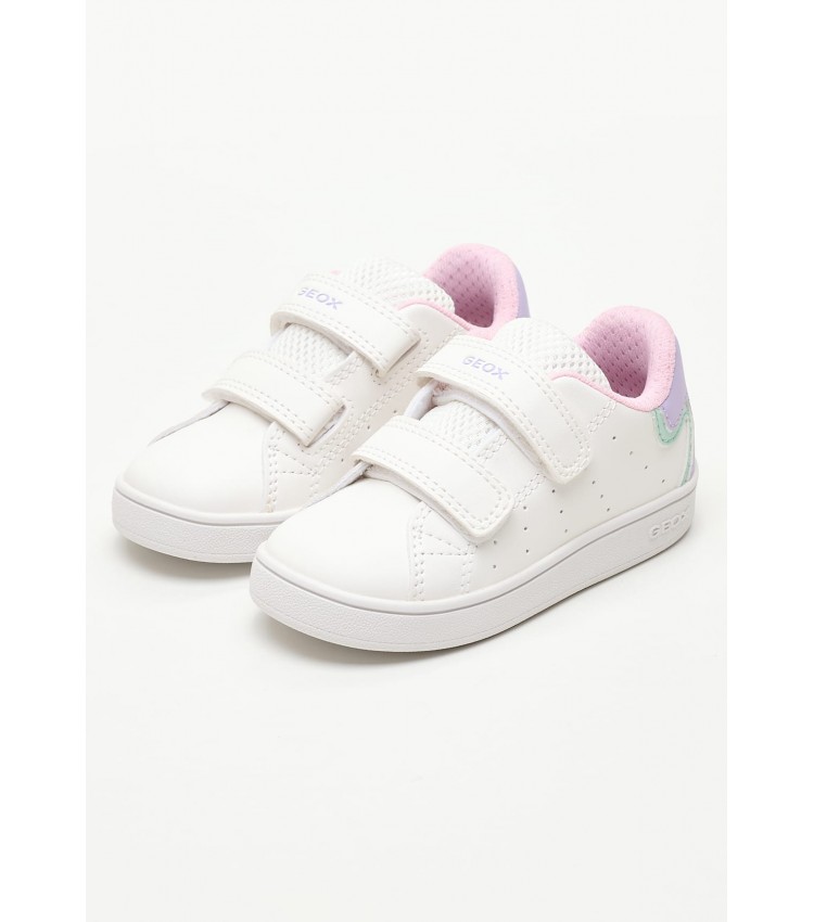 Kids Casual Shoes Eclyper.Wh White ECOleather Geox