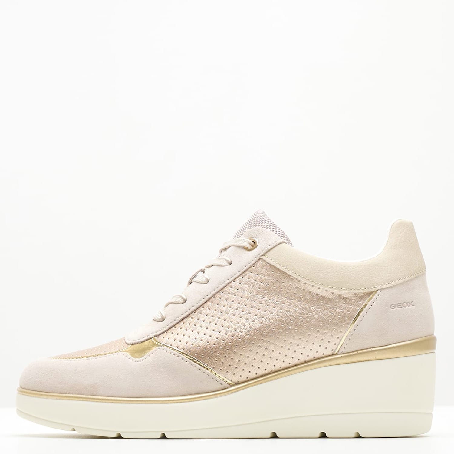 Γυναικεία Παπούτσια Casual Ilde.Pearl Χρυσό Δέρμα Geox