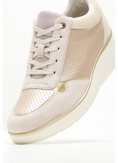 Women Casual Shoes Ilde.Pearl Gold Leather Geox