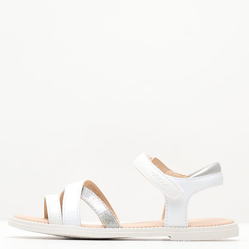 Παιδικές Σαγιονάρες & Πέδιλα Js.Karly Άσπρο ECOleather Geox