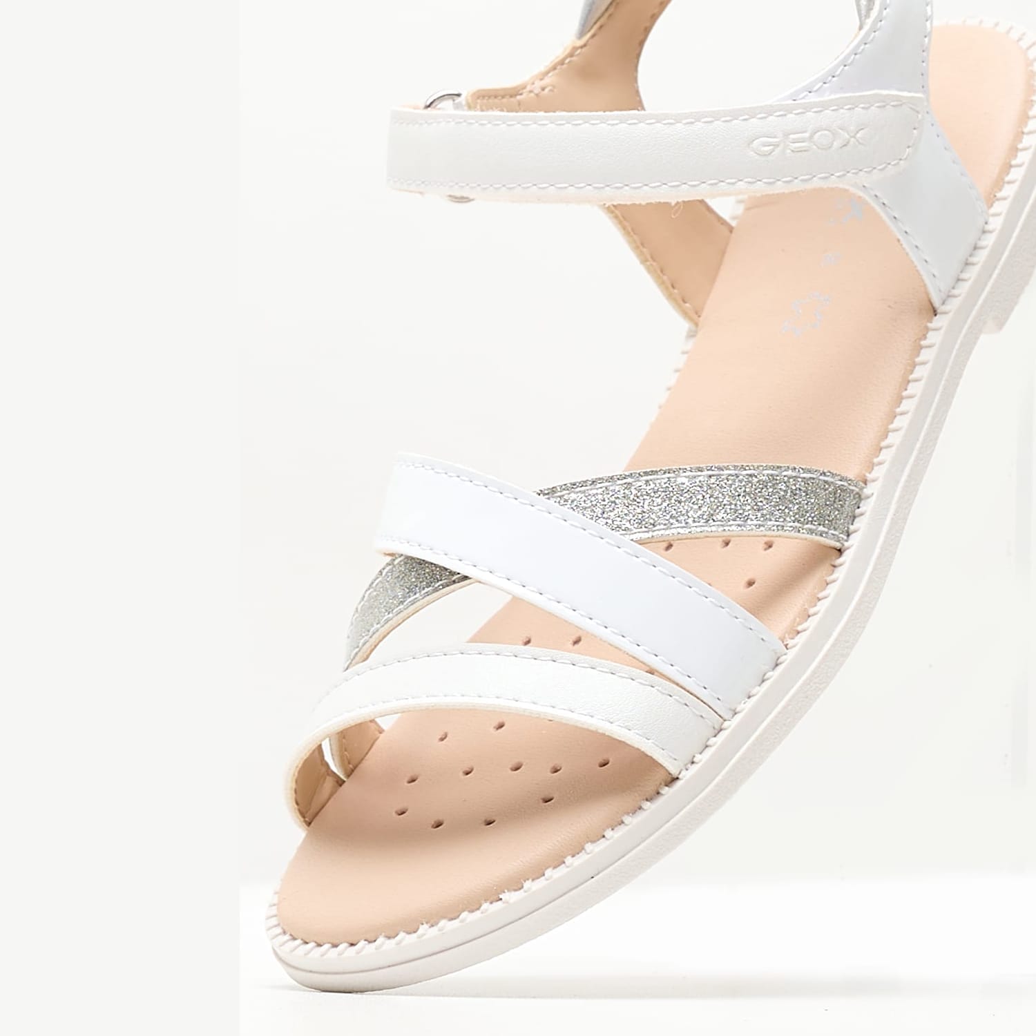 Παιδικές Σαγιονάρες & Πέδιλα Js.Karly Άσπρο ECOleather Geox