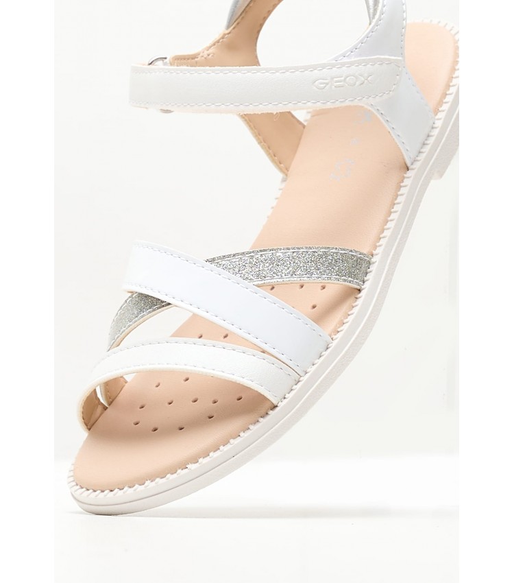 Kids Flip Flops & Sandals Js.Karly White ECOleather Geox