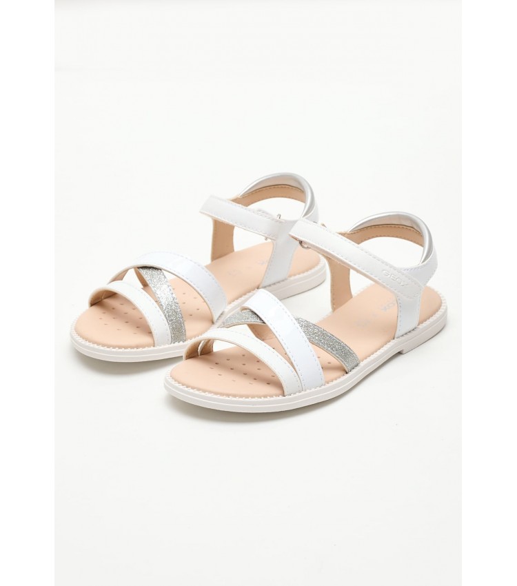 Kids Flip Flops & Sandals Js.Karly White ECOleather Geox