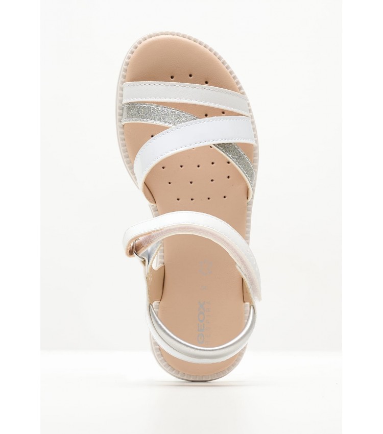 Kids Flip Flops & Sandals Js.Karly White ECOleather Geox