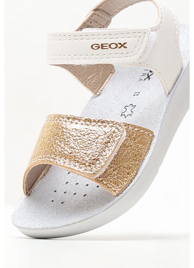 Kids Flip Flops & Sandals Lightfloppy Gold ECOleather Geox