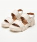 Women Sandals Lisbona.Np Beige Leather Geox