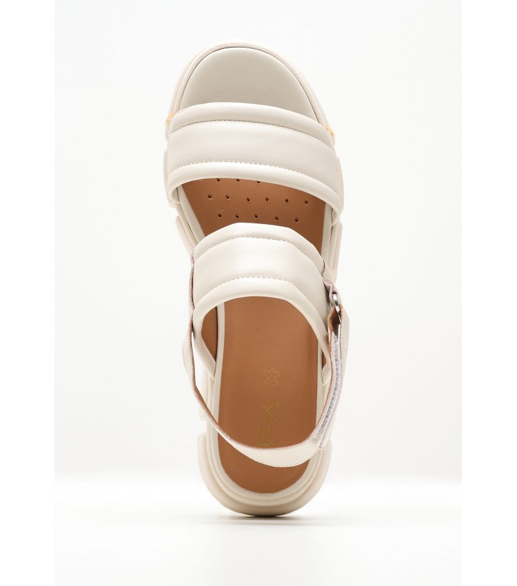 Women Sandals Lisbona.Np Beige Leather Geox