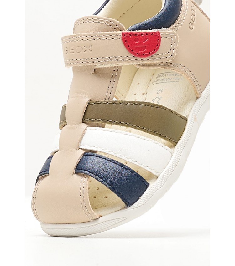 Kids Flip Flops & Sandals Macchia.Baby Beige Leather Geox