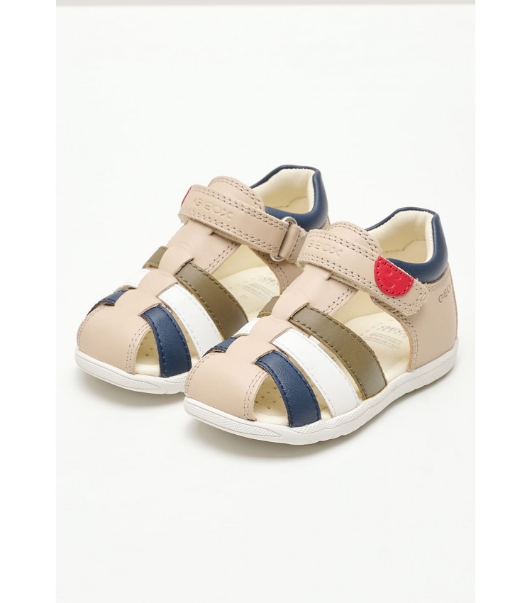 Kids Flip Flops & Sandals Macchia.Baby Beige Leather Geox