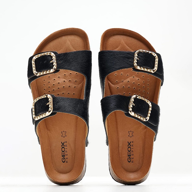 Γυναικεία Flats N.Brionia Μαύρο Δέρμα Geox