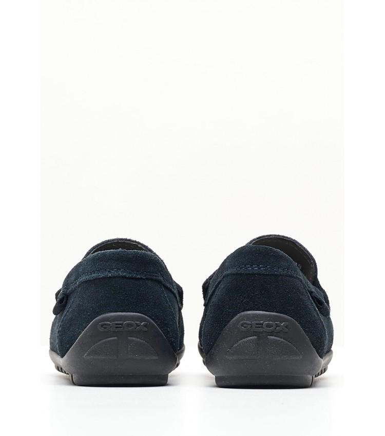 Kids Moccasins New.Fast Blue Buckskin Geox