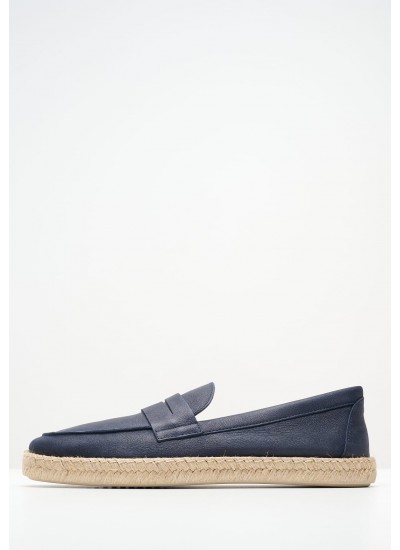 Men Espadrilles Ostuni.A Blue Leather Geox