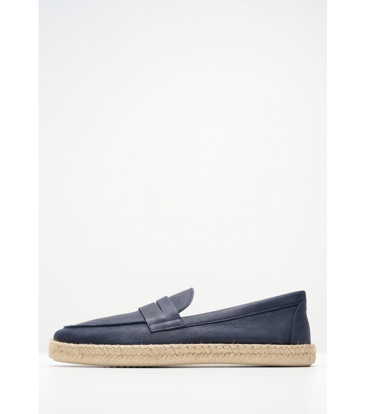 Men Espadrilles Ostuni.A Blue Leather Geox