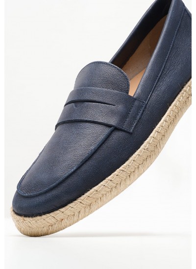 Men Espadrilles Ostuni.A Blue Leather Geox