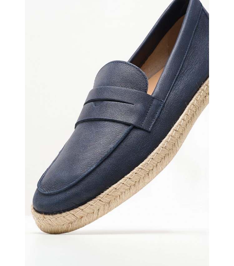 Men Espadrilles Ostuni.A Blue Leather Geox